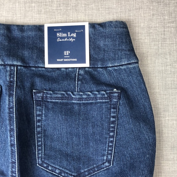 2P 4P Charter Club Velvet Trim Slim Leg Jeans Petite - Picture 6 of 7